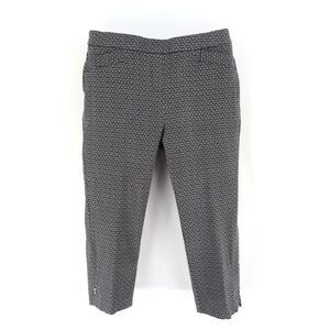 Prophecy Capri Pants Stretch Elastic‎ Waist Mid Rise Womens Sz 8 Black Geometric